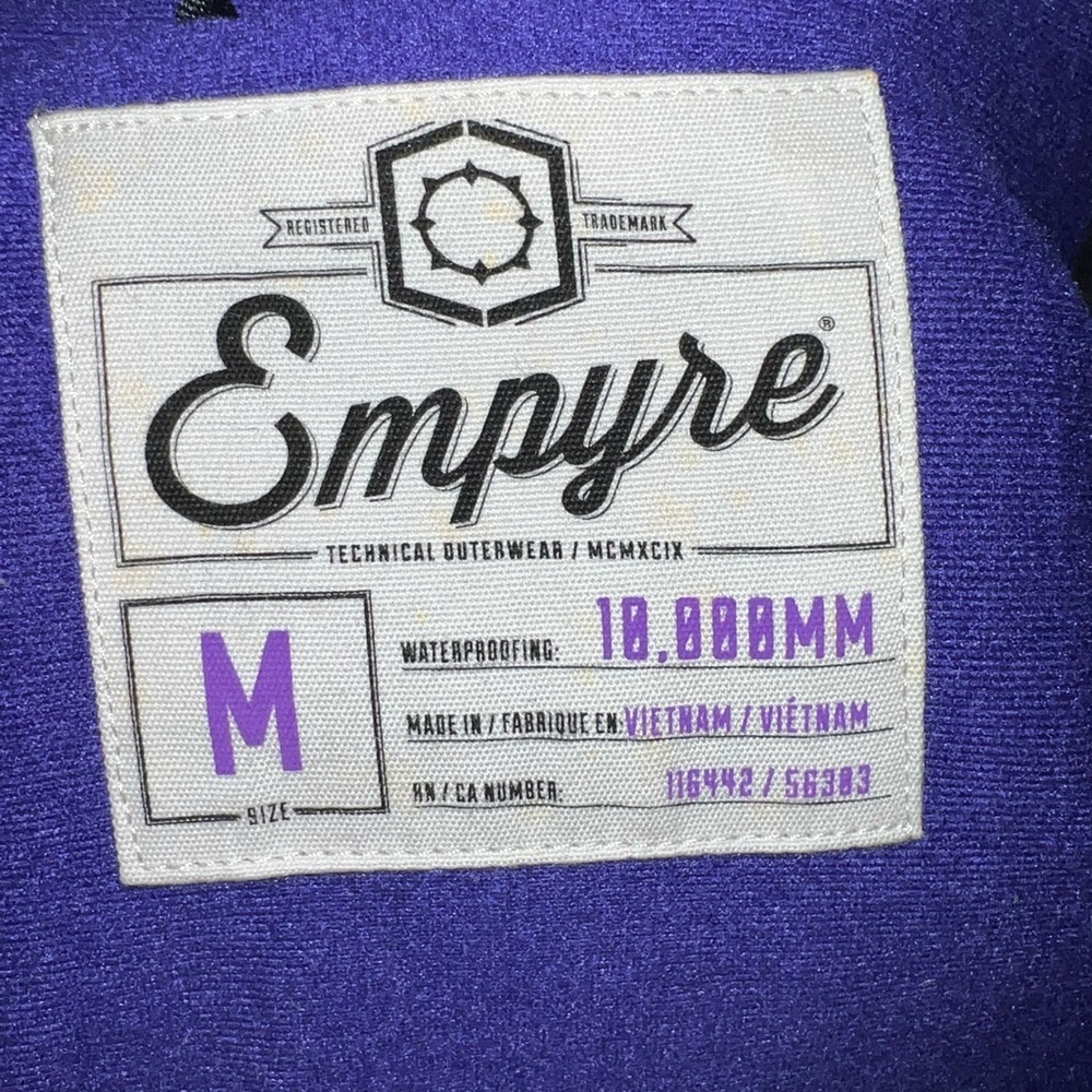 Empyre Women’s Medium 10,000 MM Black White Graphic Print Ski Snowboard Jacket M - Picture 9 of 14